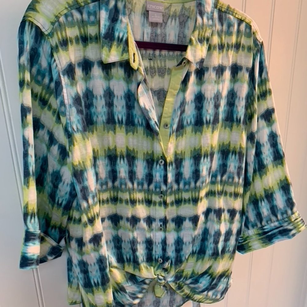 Chico's Tie Front Blouse